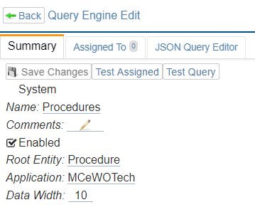 Summary under Query Engine Edit